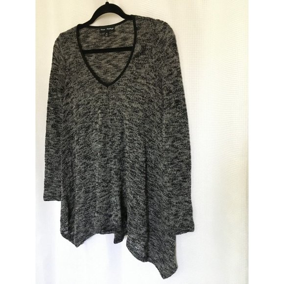 Mason Mackenzie Sweater Black White White Knit Top Size Medium SW1 - Picture 6 of 7